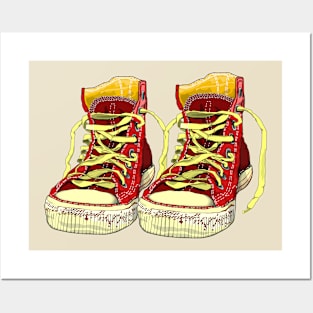 Muddy shoes 2.0 (red & yellow) Posters and Art